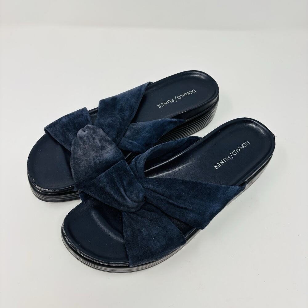 DONALD J PLINER Slide Sandal Platform Folley Twist Knot STRETCH SIZE 9 Blue